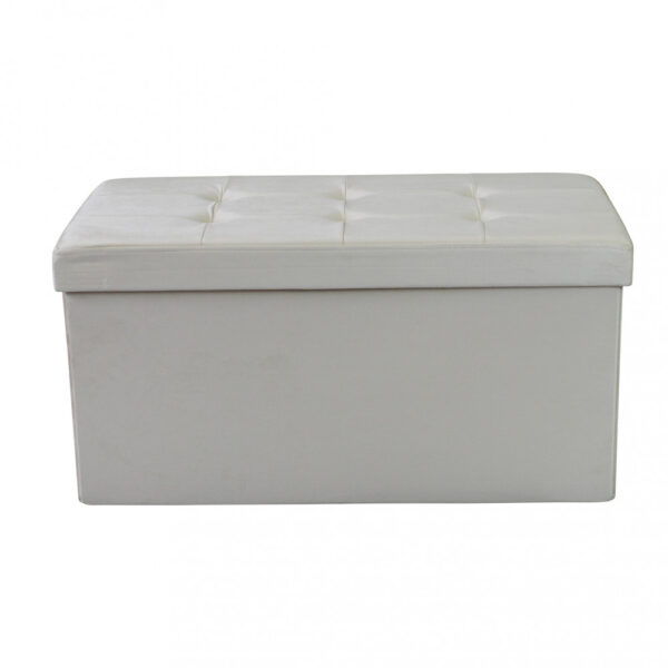 POUF CONTENITORE RETTANGOLARE IN VELLUTO BEIG