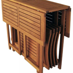 SET TAVOLO + 4 SEDIE BIRRA ACACIA