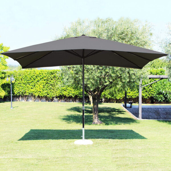 OMBRELLONE MERCURIO 3 X 3 P/C NERO TELO GRIGIO
