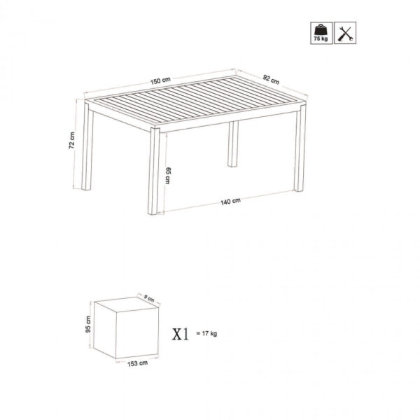 TAVOLO MILO 150 X 90 - immagine 6