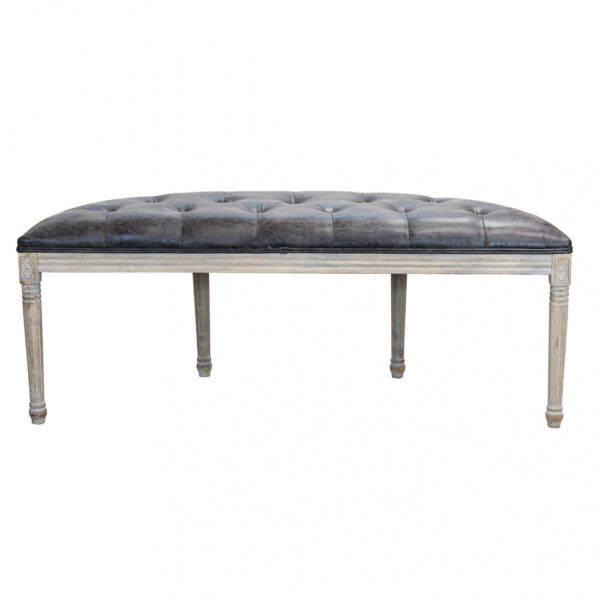 PANCA MARGI IN IN ECOPELLE VINTAGE GRIGIO - immagine 2