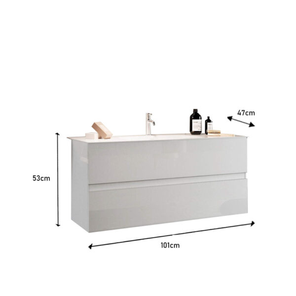 439013-S100 BAGNO SOSPESO CM 100 BIANCO LUCIDO RICCARDO - immagine 2