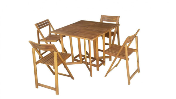 SET TAVOLO + 4 SEDIE BIRRA ACACIA - immagine 2