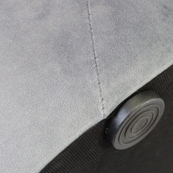 POUF ROTONDO IN VELLUTO GRIGIO SCURO - immagine 3
