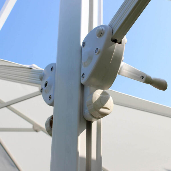 OMBRELLONE DOPPIO 3 X 3 ARCHIMEDE BIANCO TELO BIANCO - immagine 4