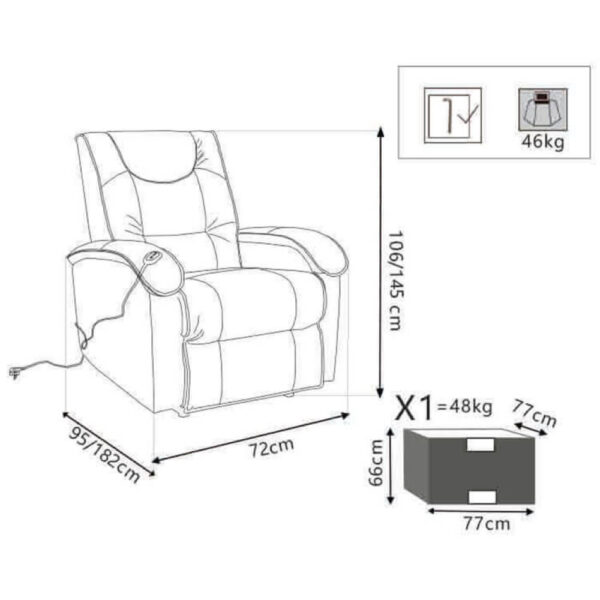 POLTRONA RELAX ELETTRICA MASSAGGIANTE - immagine 4