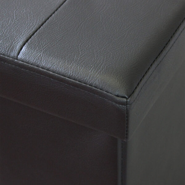 POUF CONTENITORE RETTANGOLARE IN ECOPELLE NERO - immagine 5