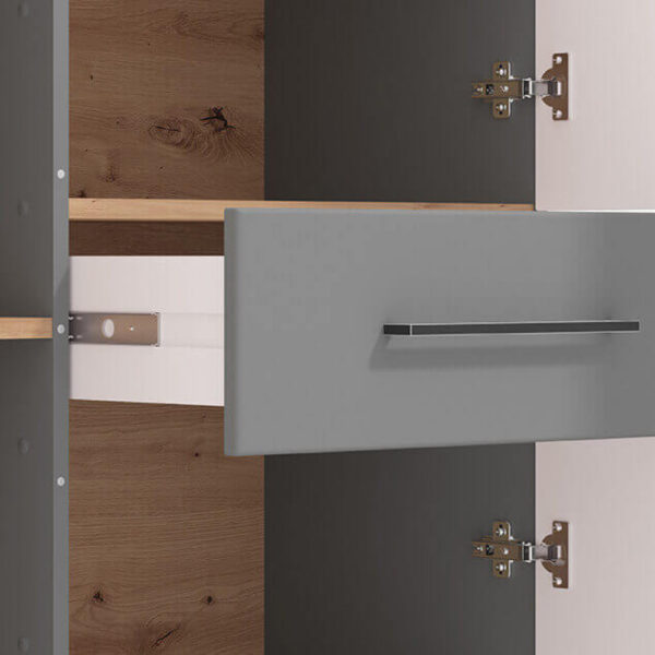 11011465 VETRINA LISABON ROVERE ARTIGIANO E GRIGIO GRAFITE - immagine 4