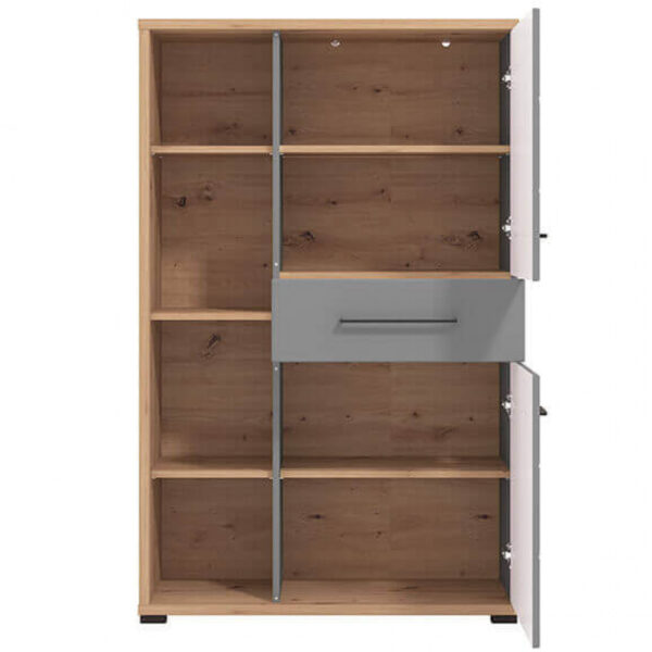 11011465 VETRINA LISABON ROVERE ARTIGIANO E GRIGIO GRAFITE - immagine 2