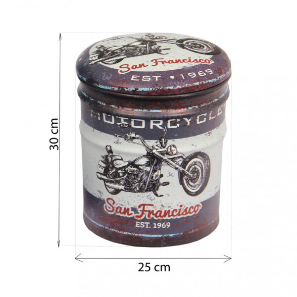SET DI 2 POUF CONTENITORE TONDO MOTO GRIGIO SCURO - immagine 2