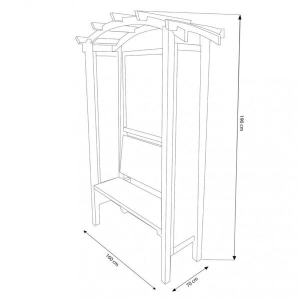 PERGOLA AD ARCO 160 X 70 X 190 CON PANCA - immagine 2