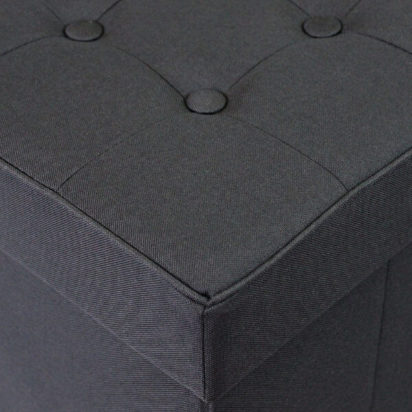 POUF CONTENITORE QUADRATO IN STOFFA NERO - immagine 6