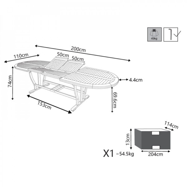 TAVOLO LEONARDO 200/300 X 110 DOUBLE - immagine 2
