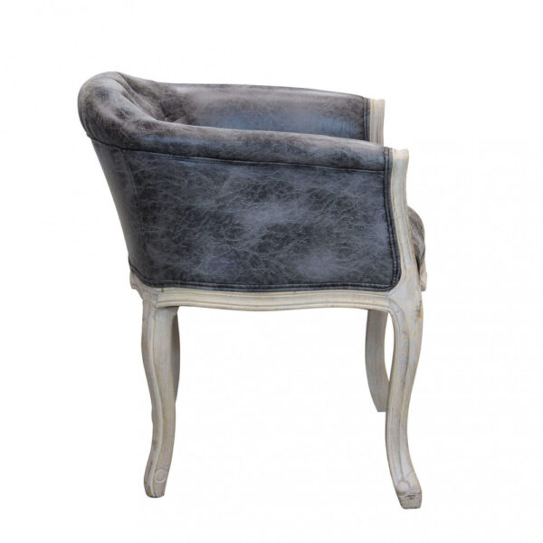 POLTRONA COREEN IN ECOPELLE VINTAGE GRIGIO - immagine 2
