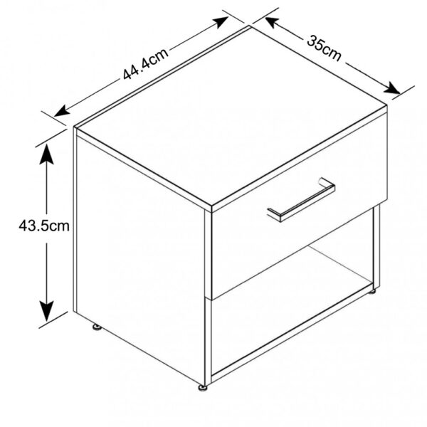 COMODINO NIGHTSTAND BIANCO E BIANCO - immagine 2