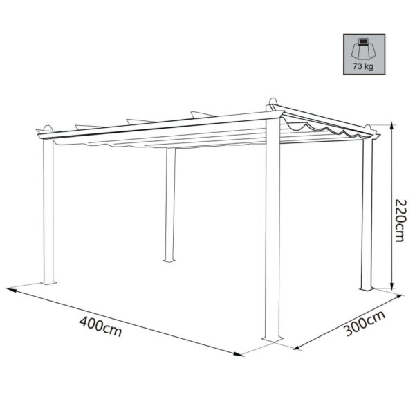 GAZEBO ASTORIA 3 X 4 ANTRACITE TELO BEIGE - immagine 2