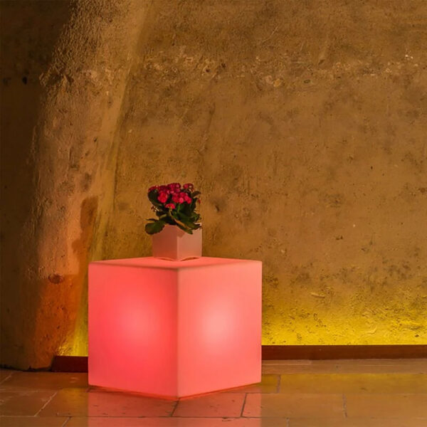 CUBO 40 X 40 X 40 LUMINOSO INDUS CON LED MULTICOLOR E BATTERIA SOLARE - immagine 4