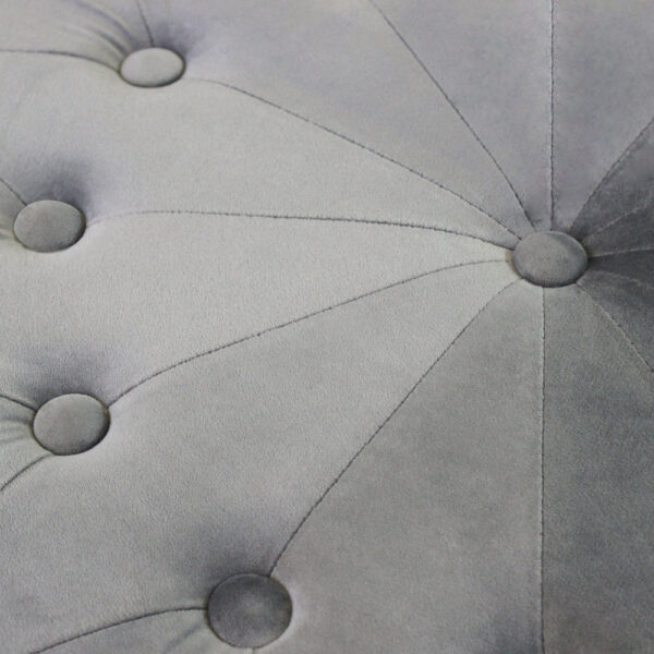 POUF ROTONDO IN VELLUTO GRIGIO SCURO - immagine 2