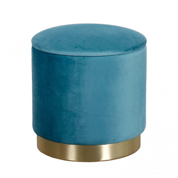 POUF CONTENITORE ROTONDO IN VELLUTO VERDE - immagine 5