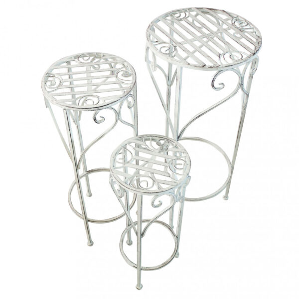 SET DI 3 FIORIERE VALERIE BIANCO ANTICO - immagine 3