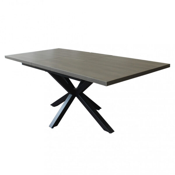 TAVOLO ALLUNGABILE GARFIELD ANTRACITE EFFETTO LEGNO STRUTTURA NERA 160/200 X 90