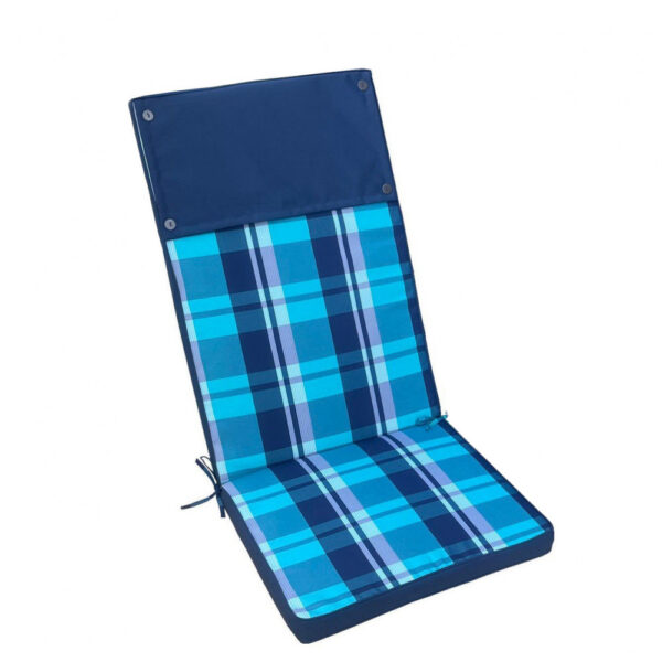 CUSCINO REAL ALTO QUADRI BLU - immagine 3