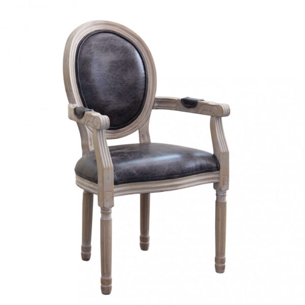 POLTRONA CONSTANCE IN ECOPELLE NERA - immagine 8