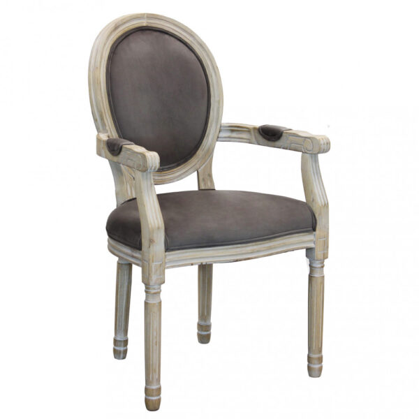 POLTRONA CONSTANCE IN VELLUTO TAUPE - immagine 7