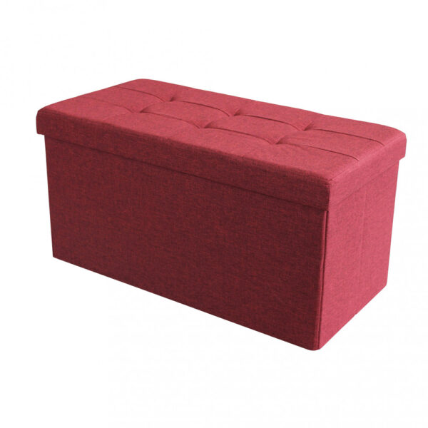 POUF CONTENITORE RETTANGOLARE IN STOFFA BORDEAUX - immagine 5