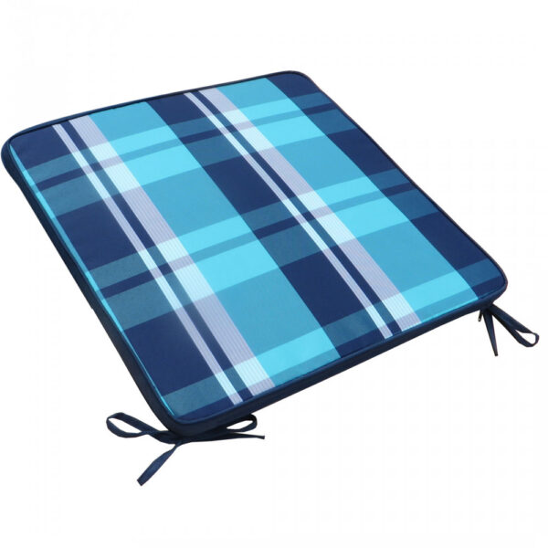 CUSCINO REAL SEDUTA LARGE QUADRI BLU - immagine 3