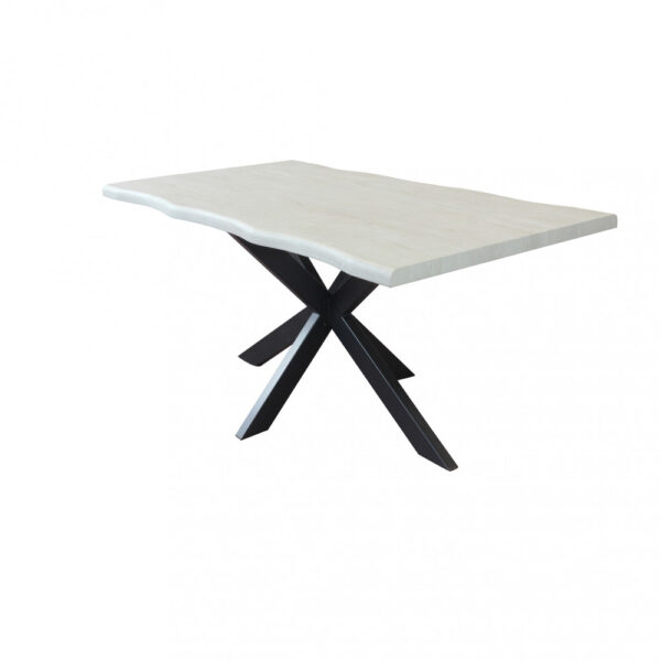 TAVOLO FLOYD BIANCO EFFETTO LEGNO STRUTTURA NERA 160 X 90