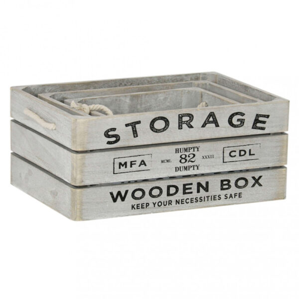 SET DI 3 CASSETTE IN LEGNO ROSELINE - immagine 2
