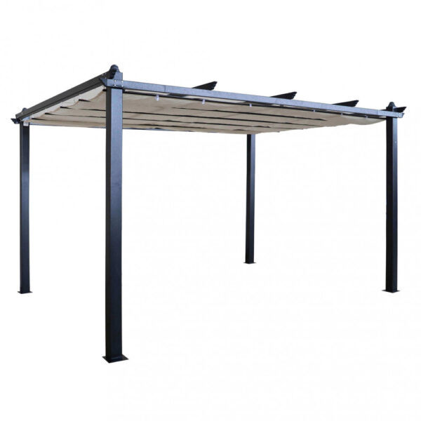 GAZEBO ASTORIA 3 X 4 ANTRACITE TELO BEIGE - immagine 4