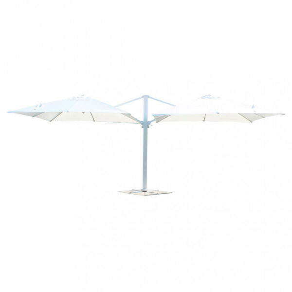 OMBRELLONE DOPPIO 3 X 3 ARCHIMEDE BIANCO TELO BIANCO - immagine 9