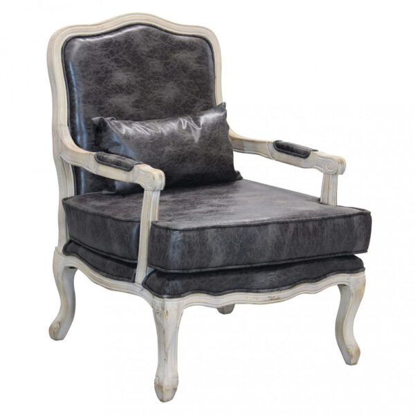 POLTRONA CHRISTY IN ECOPELLE VINTAGE GRIGIO - immagine 6