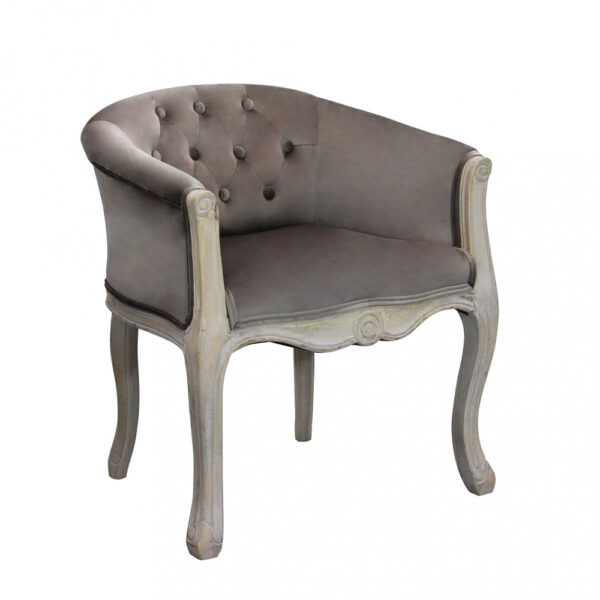 POLTRONA COREEN IN VELLUTO TAUPE - immagine 6