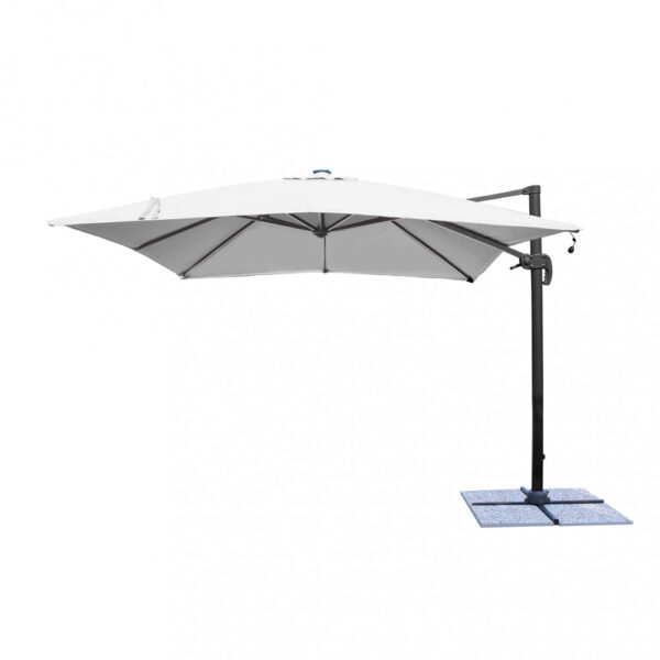 OMBRELLONE CON LED 3 X 3 PITAGORA ANTRACITE TELO GRIGIO - immagine 6