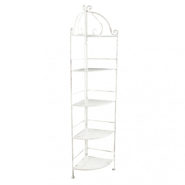 SCAFFALE ARIANNE 5 PIANI AD ANGOLI BIANCO ANTICO - immagine 3