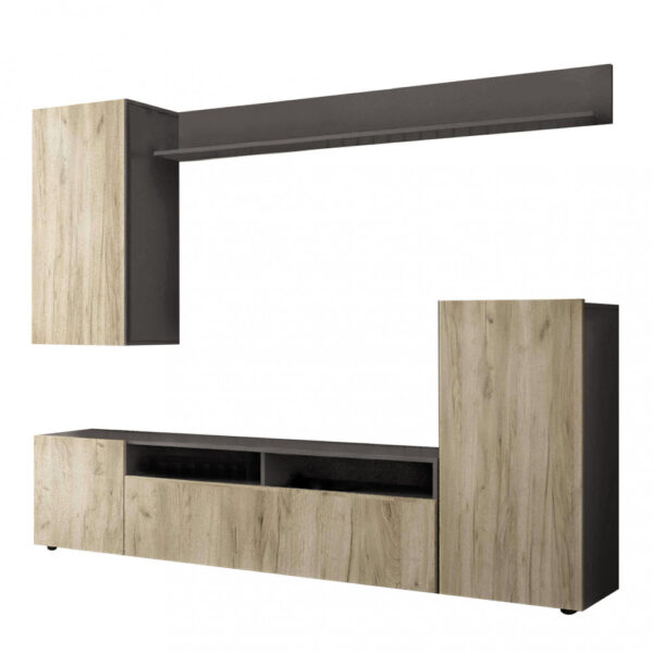 PARETE SOGGIORNO BRIDGE TAUPE E ROVERE - immagine 6