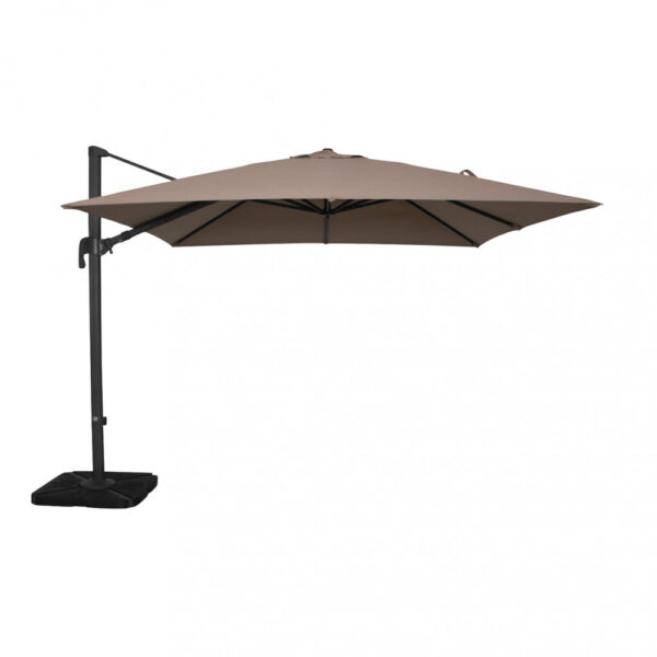 OMBRELLONE NETTUNO LUX NERO P/L 3 X 3 TELO TAUPE - immagine 3