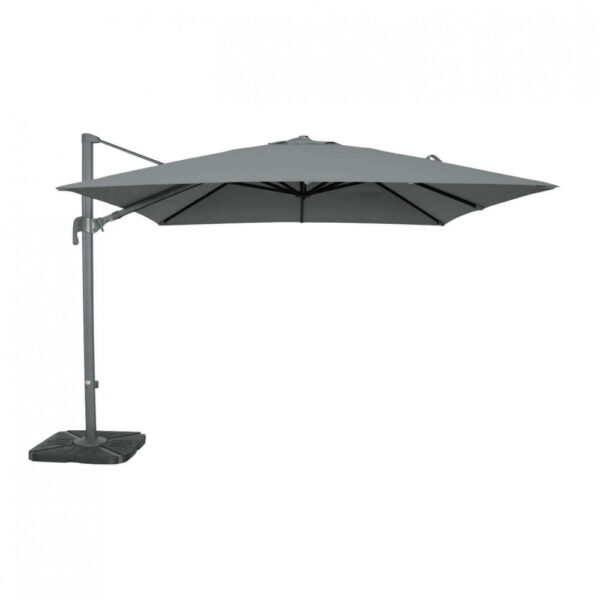 OMBRELLONE NETTUNO LUX NERO P/L 3 X 3 TELO GRIGIO CHIARO - immagine 3