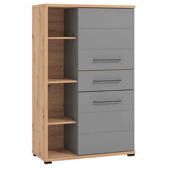 11011465 VETRINA LISABON ROVERE ARTIGIANO E GRIGIO GRAFITE - immagine 5