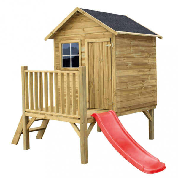 CASETTA IN LEGNO POLLON CON SCIVOLO - immagine 2