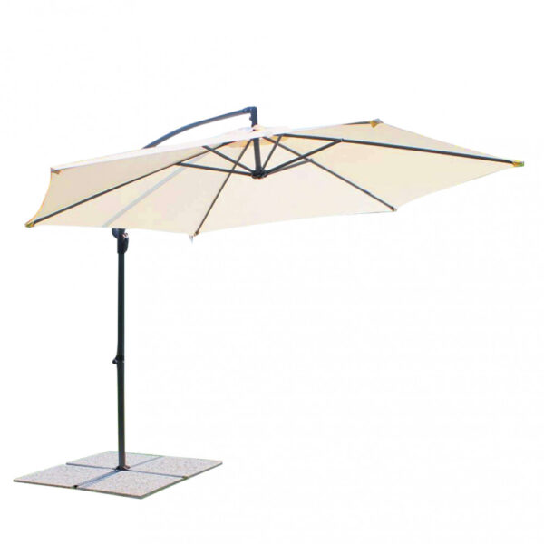 OMBRELLONE ERIS P/L Ø 3 PALO NERO TELO BEIGE - immagine 3