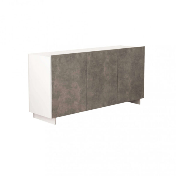 CREDENZA CARLILE BIANCO E GRIGIO EFFETTO CEMENTO - immagine 5