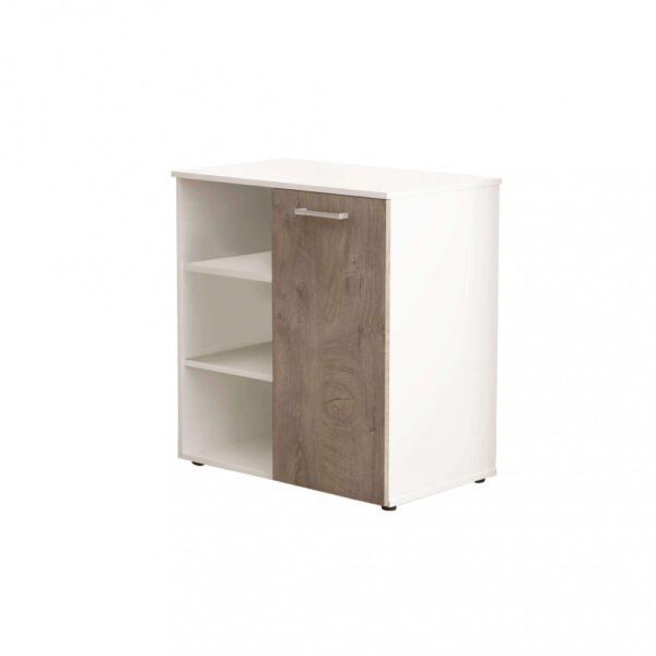 MOBILETTO 1 ANTA E 3 MENSOLE MARK BIANCO E ROVERE CHIARO - immagine 3