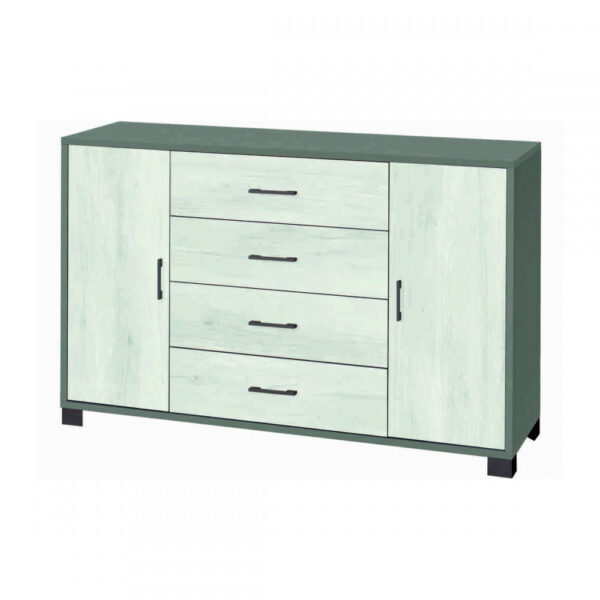 A775TTQB030K MOBILE 2 ANTE 4 CASSETTI - KIT TITANIO E QUERCIA BIANCO - immagine 2