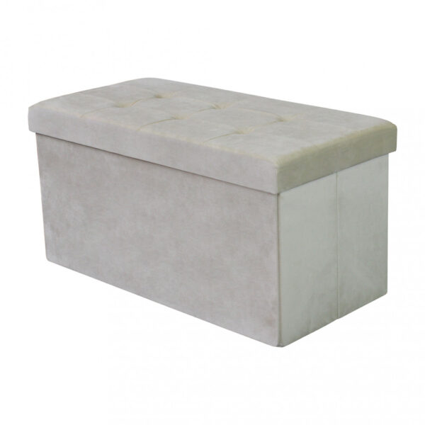 POUF CONTENITORE RETTANGOLARE IN VELLUTO BEIG - immagine 6