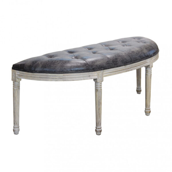 PANCA MARGI IN IN ECOPELLE VINTAGE GRIGIO - immagine 7