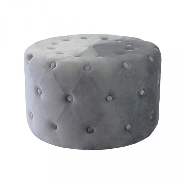 POUF ROTONDO IN VELLUTO GRIGIO SCURO - immagine 4